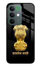 Satyamev Jayate Golden Realme C85 5G Glass Case Back Cover by Casekaro