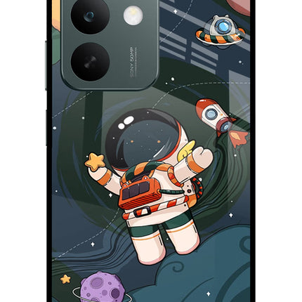 Cartoon Astronaut Realme C85 5G Glass Case Back Cover by Casekaro