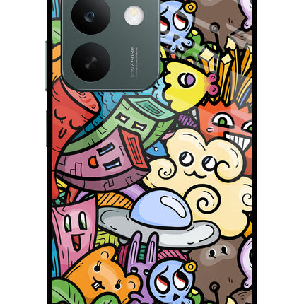 Veggie Doodle Realme C85 5G Glass Case Back Cover by Casekaro