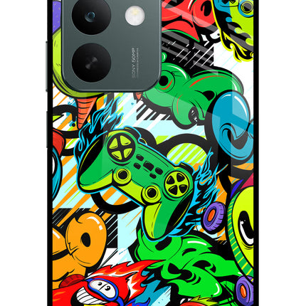 Game Doodle Realme C85 5G Glass Case Back Cover by Casekaro