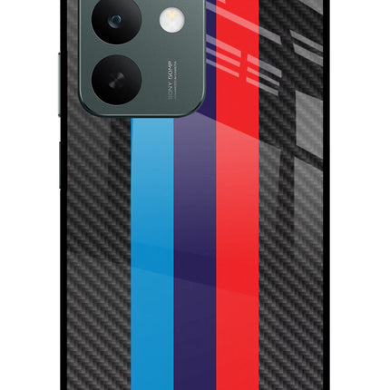 BMW Stripes Pattern Realme C85 5G Glass Case Back Cover by Casekaro
