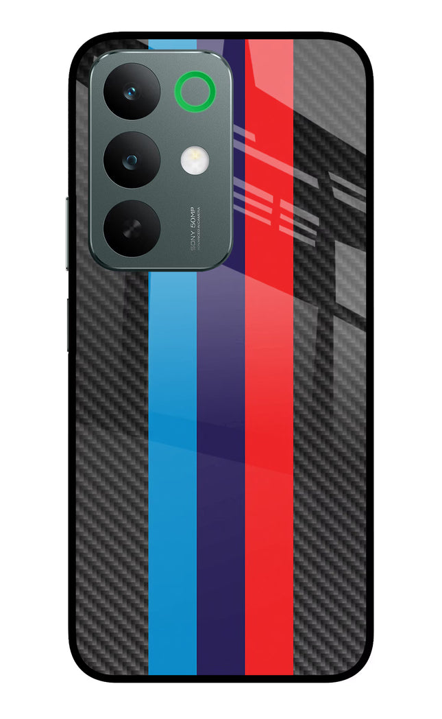 BMW Stripes Pattern Realme C85 5G Glass Case Back Cover by Casekaro