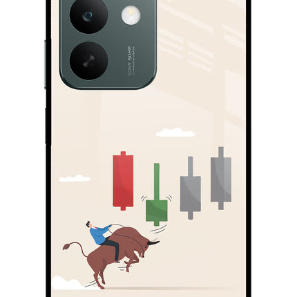 Bull Trading Momentum Realme C85 5G Glass Case Back Cover by Casekaro