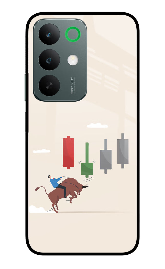 Bull Trading Momentum Realme C85 5G Glass Case Back Cover by Casekaro