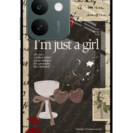 I am just a girl Realme C85 5G Glass Case Back Cover by Casekaro