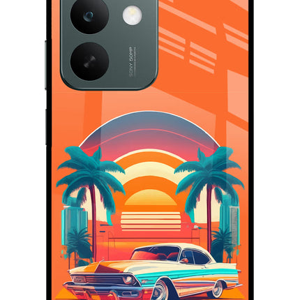Palm Drive 80s Realme C85 5G Glass Case Back Cover by Casekaro