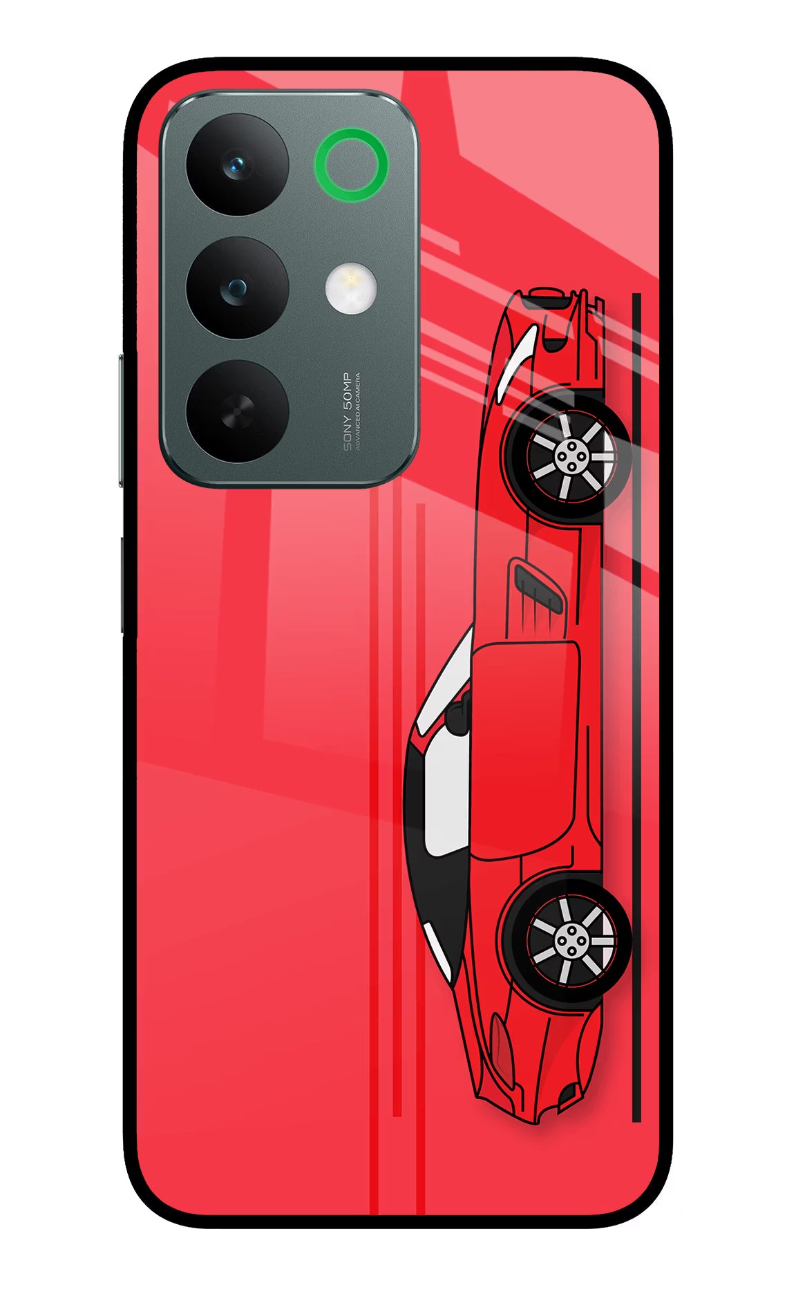 Red Velocity Realme C85 5G Glass Case