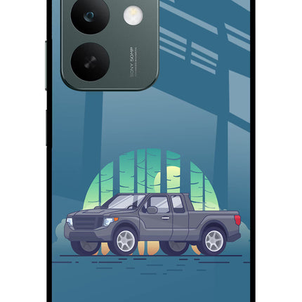 Retro Garage Vibe Realme C85 5G Glass Case Back Cover by Casekaro