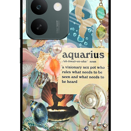 Aquarius Zodiac Realme C85 5G Glass Case Back Cover by Casekaro