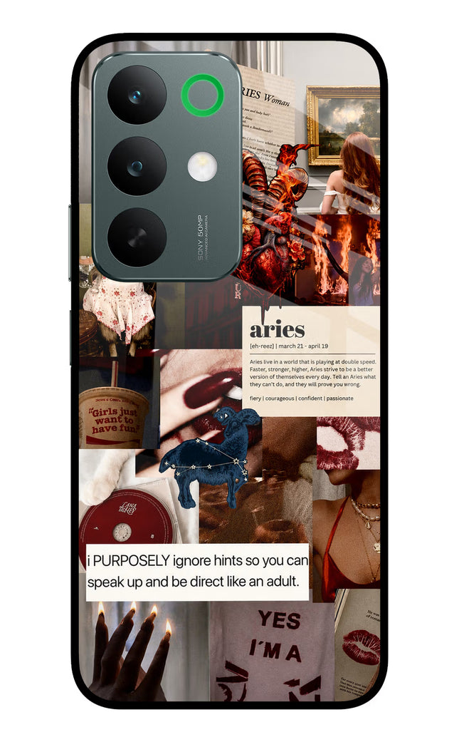 Zodiac Aries Realme C85 5G Glass Case Back Cover by Casekaro