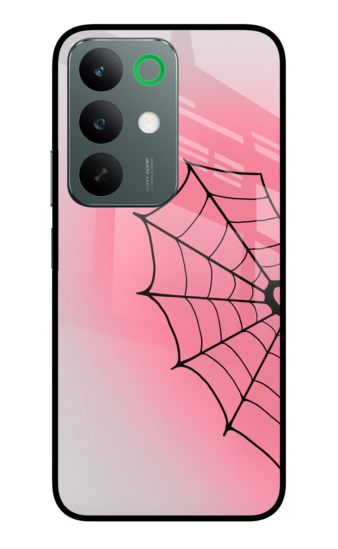 Pink Web Realme C85 5G Glass Case