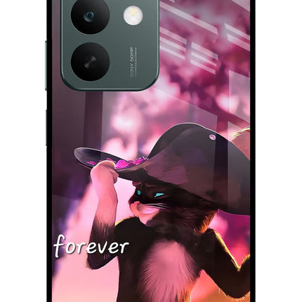 Forever Cat Realme C85 5G Glass Case Back Cover by Casekaro