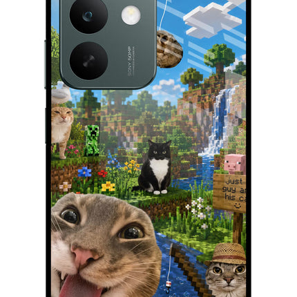 Minecraft Cat Chaos Realme C85 5G Glass Case Back Cover by Casekaro