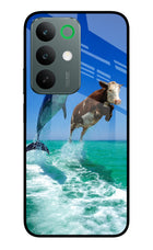 Dolphin vs Cow Realme C85 5G Glass Case Back Cover by Casekaro