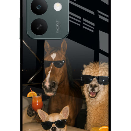 Party Squad Realme C85 5G Glass Case Back Cover by Casekaro