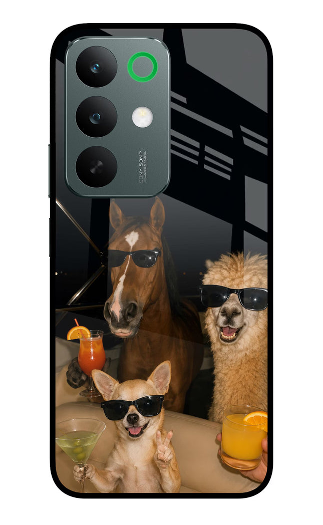 Party Squad Realme C85 5G Glass Case Back Cover by Casekaro
