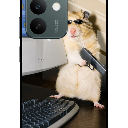 Hacker Hamster Realme C85 5G Glass Case Back Cover by Casekaro