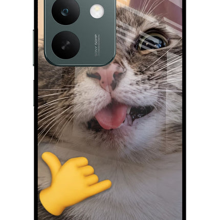 Silly Cat Call Realme C85 5G Glass Case Back Cover by Casekaro
