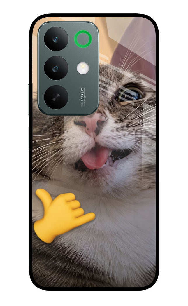 Silly Cat Call Realme C85 5G Glass Case Back Cover by Casekaro