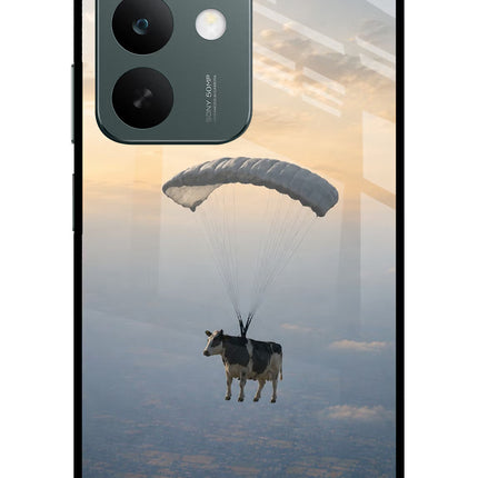 Skydiving Cow Realme C85 5G Glass Case Back Cover by Casekaro