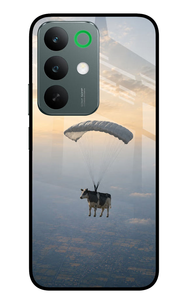 Skydiving Cow Realme C85 5G Glass Case Back Cover by Casekaro