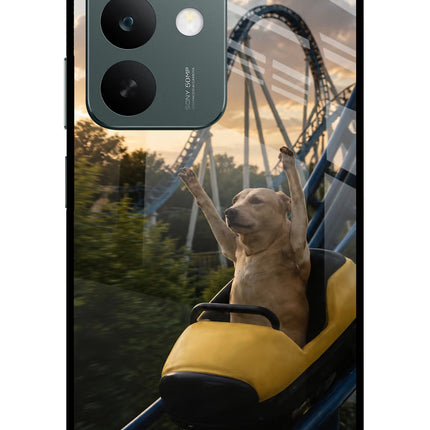 Rollercoaster Dog Realme C85 5G Glass Case Back Cover by Casekaro