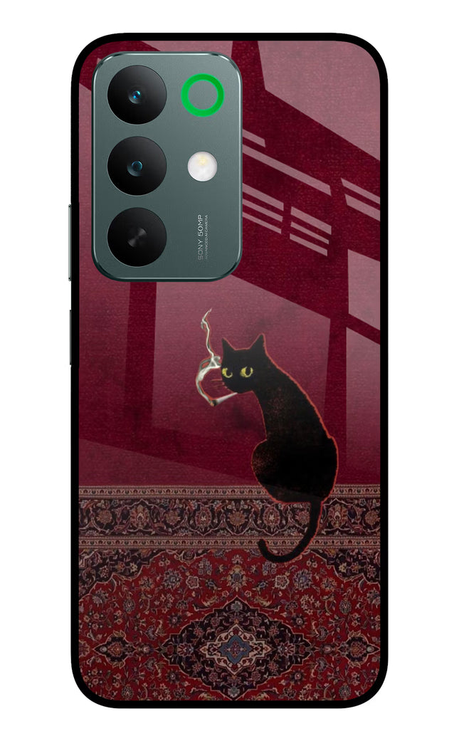 Midnight Cat Realme C85 5G Glass Case Back Cover by Casekaro