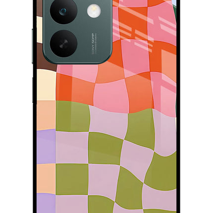 Wavy Grid Realme C85 5G Glass Case Back Cover by Casekaro