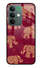 Maroon Elephant Realme C85 5G Glass Case Back Cover by Casekaro