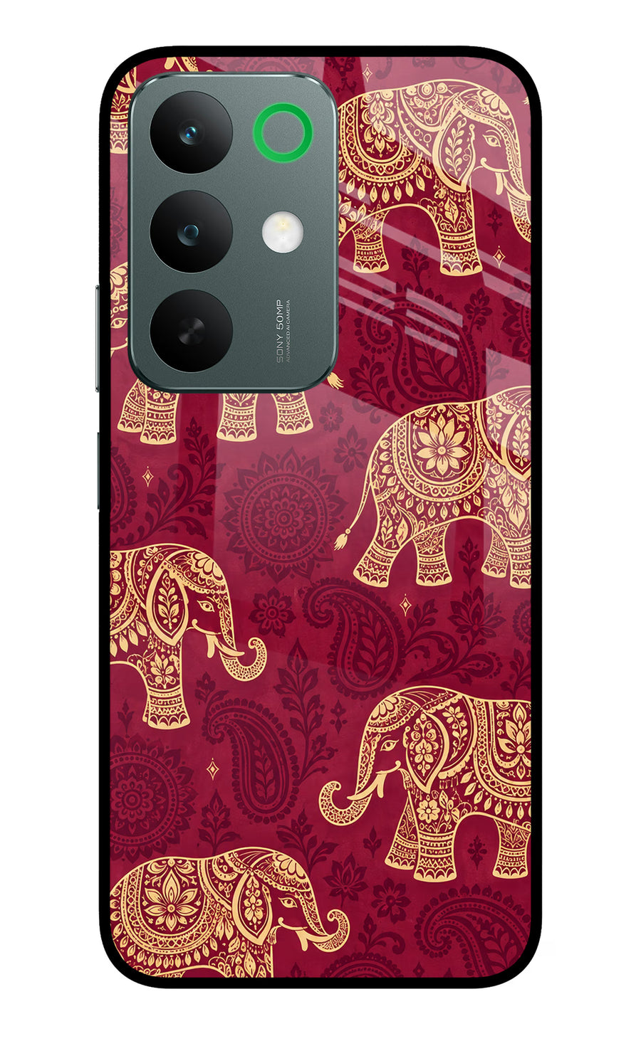 Maroon Elephant Realme C85 5G Back Cover, Glass case