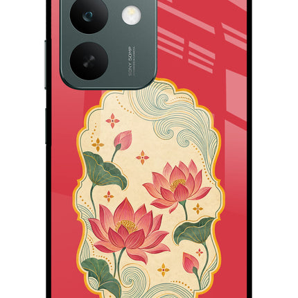Pink Lotus Realme C85 5G Glass Case