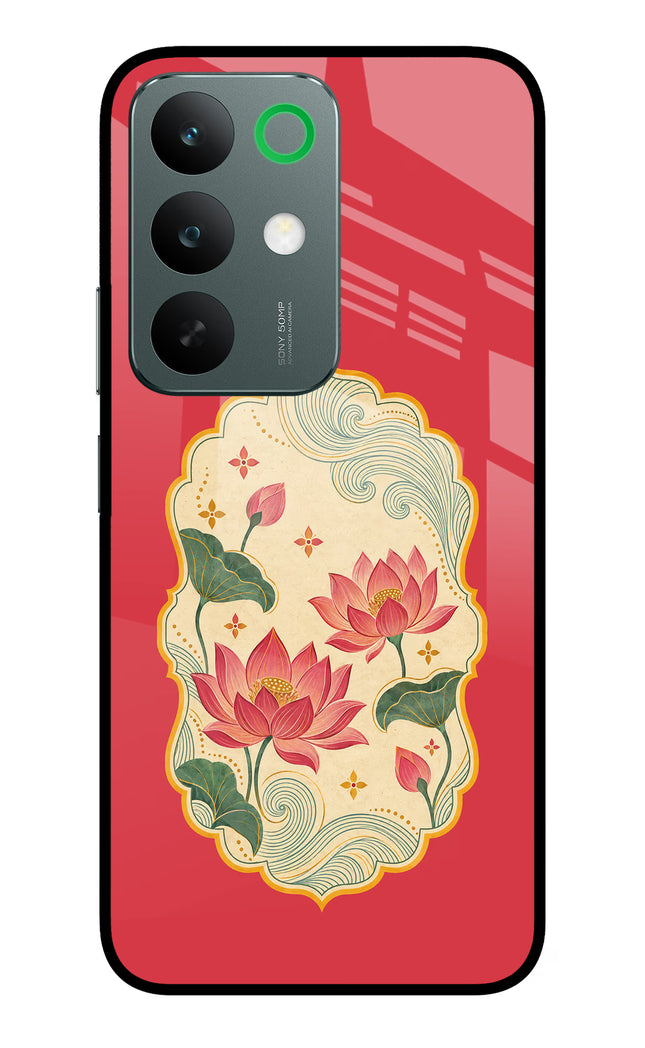 Pink Lotus Realme C85 5G Glass Case Back Cover by Casekaro