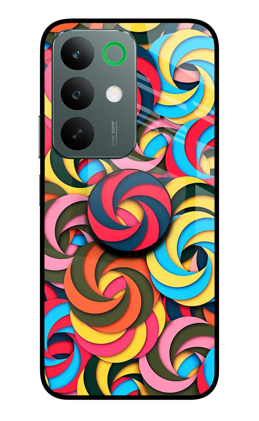 Spiral Pattern Realme C85 5G Pop Case, Glass case
