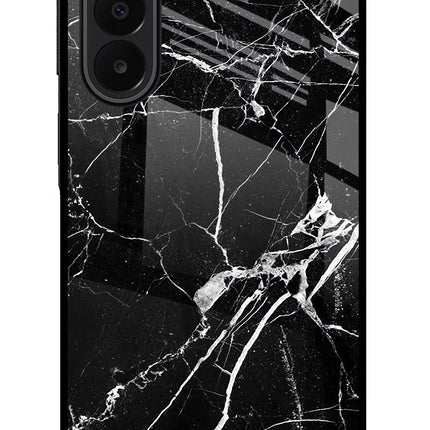 Black Marble Pattern Samsung A27 5G Glass Case Back Cover by Casekaro