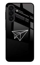 Paper Plane White Samsung A27 5G Glass Case Back Cover by Casekaro