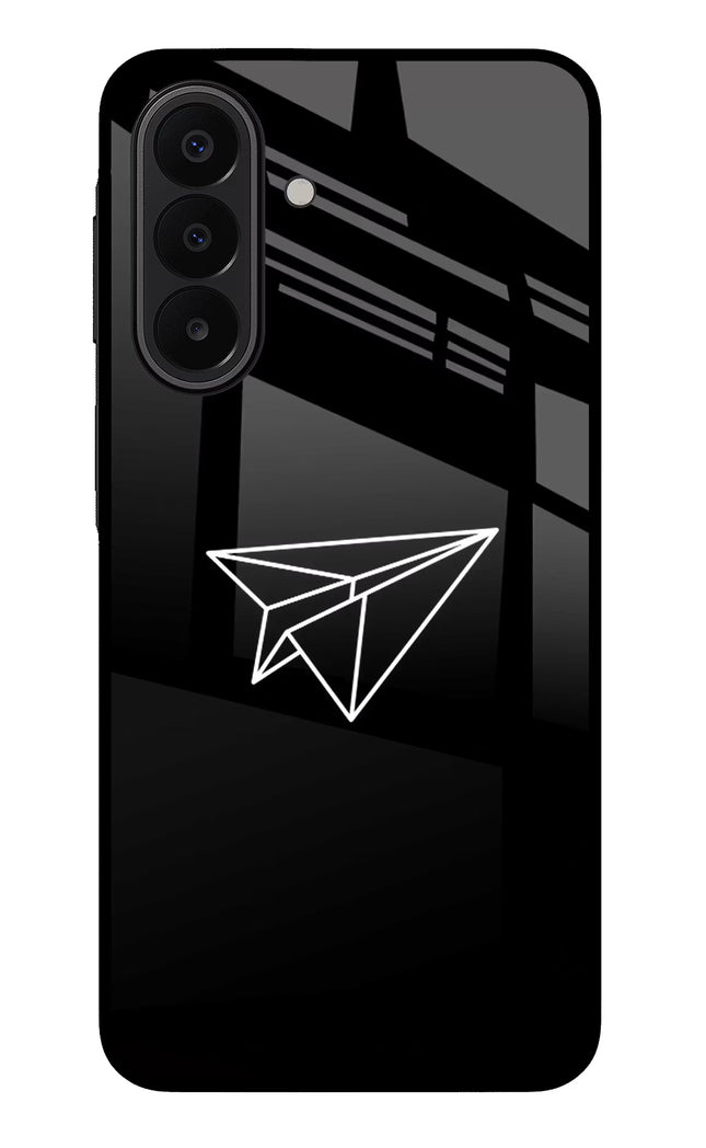 Paper Plane White Samsung A27 5G Glass Case Back Cover by Casekaro