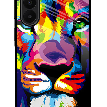 Lion Samsung A27 5G Glass Case Back Cover by Casekaro