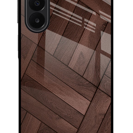 Wooden Texture Design Samsung A27 5G Glass Case Back Cover by Casekaro