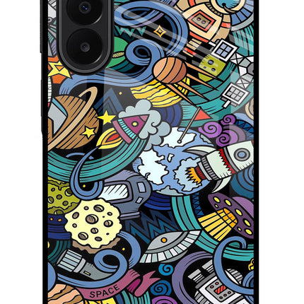 Space Abstract Samsung A27 5G Glass Case Back Cover by Casekaro