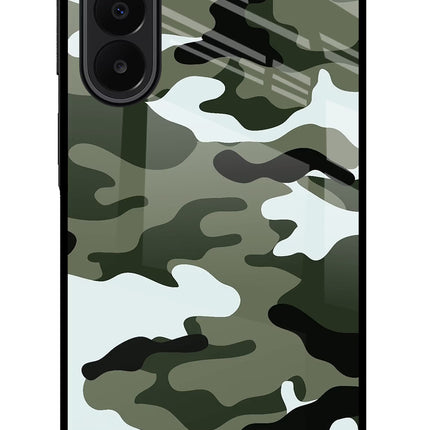Camouflage Samsung A27 5G Glass Case Back Cover by Casekaro