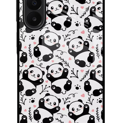 Cute Panda Samsung A27 5G Glass Case Back Cover by Casekaro