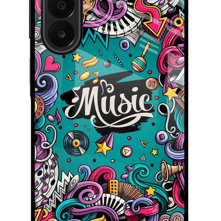 Music Graffiti Samsung A27 5G Glass Case Back Cover by Casekaro