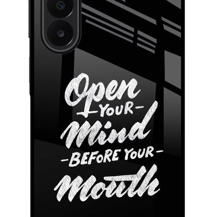 Open Your Mind Before Your Mouth Samsung A27 5G Glass Case Back Cover by Casekaro