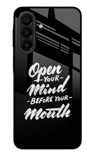 Open Your Mind Before Your Mouth Samsung A27 5G Glass Case Back Cover by Casekaro