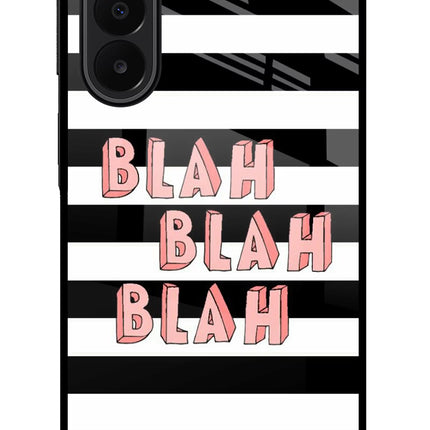Blah Blah Blah Samsung A27 5G Glass Case Back Cover by Casekaro