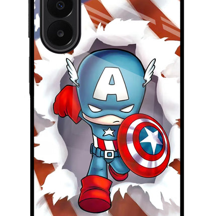 Captain America Samsung A27 5G Glass Case Back Cover by Casekaro