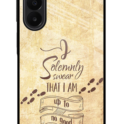 I Solemnly swear that i up to no good Samsung A27 5G Glass Case Back Cover by Casekaro