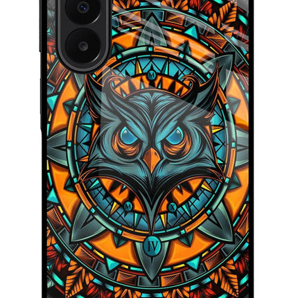 Angry Owl Art Samsung A27 5G Glass Case Back Cover by Casekaro