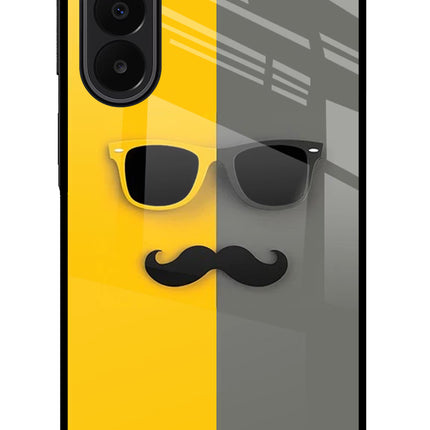 Sunglasses with Mustache Samsung A27 5G Glass Case Back Cover by Casekaro