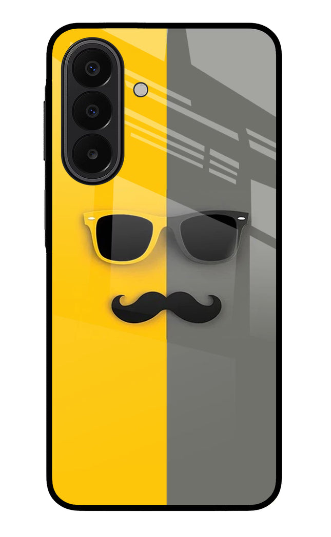 Sunglasses with Mustache Samsung A27 5G Glass Case Back Cover by Casekaro